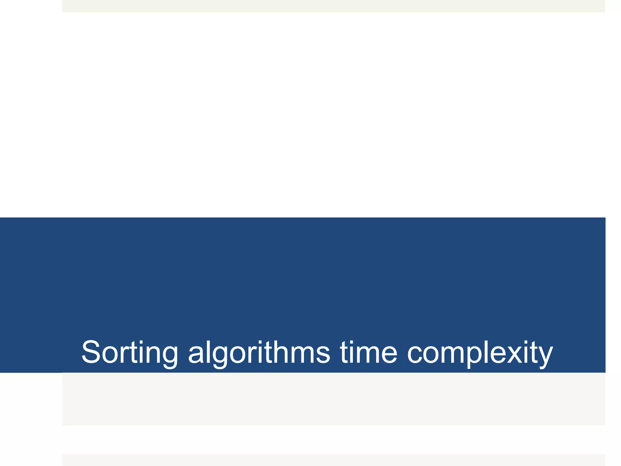Sorting algorithms time complexity 