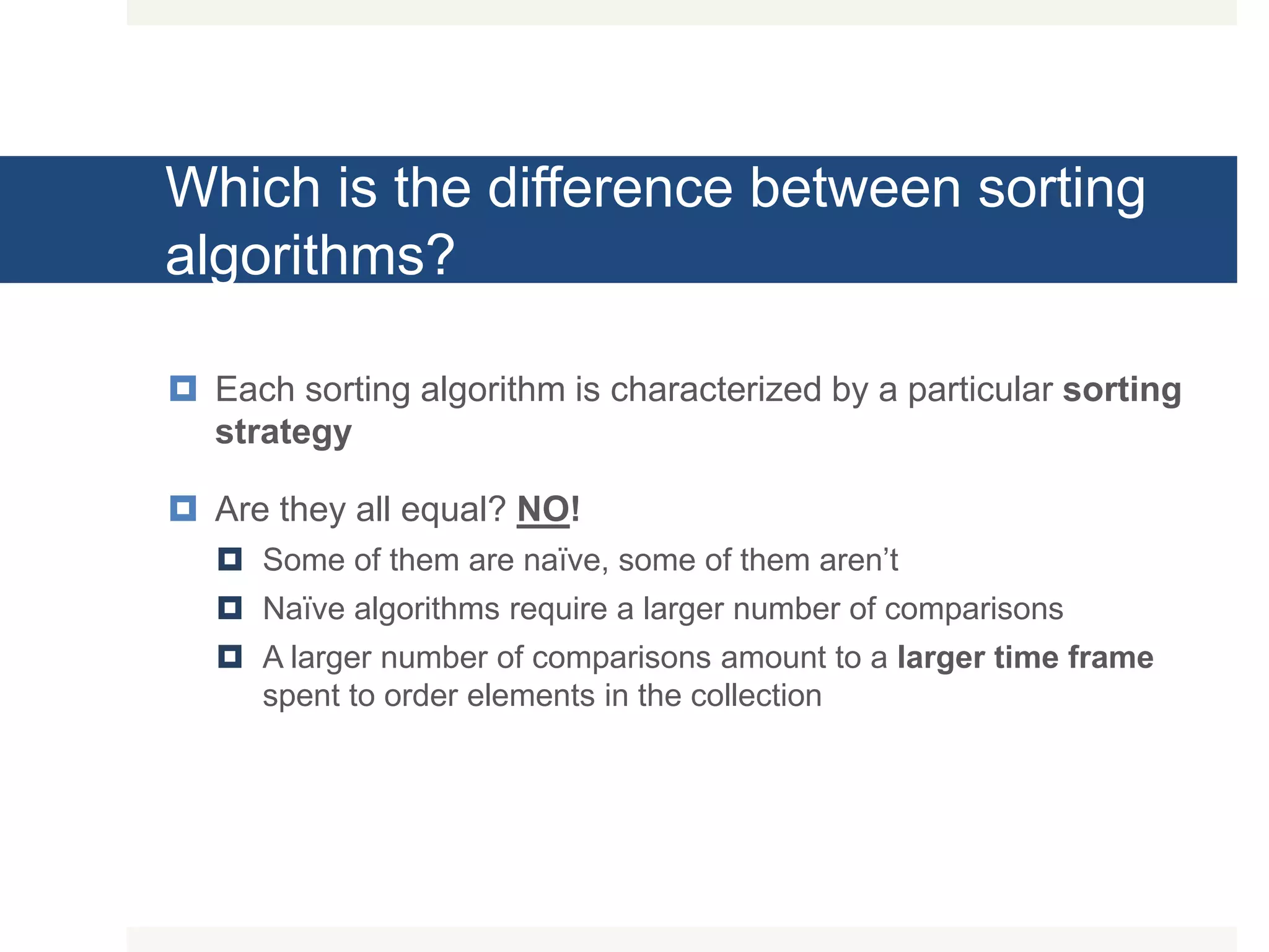 Sorting algorithms | PPTX | Programming Languages | Computing