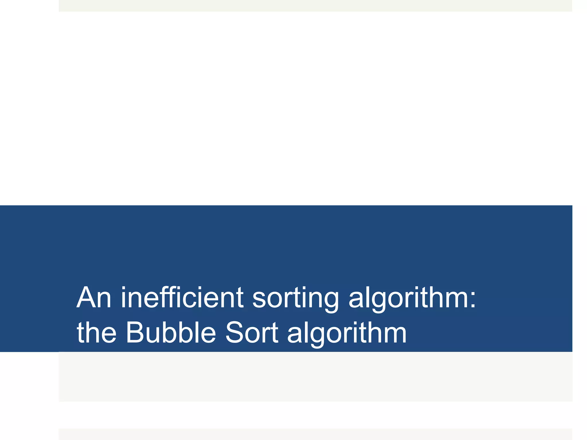 Sorting algorithms | PPTX | Programming Languages | Computing