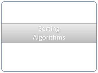 Sorting algorithms | PPT