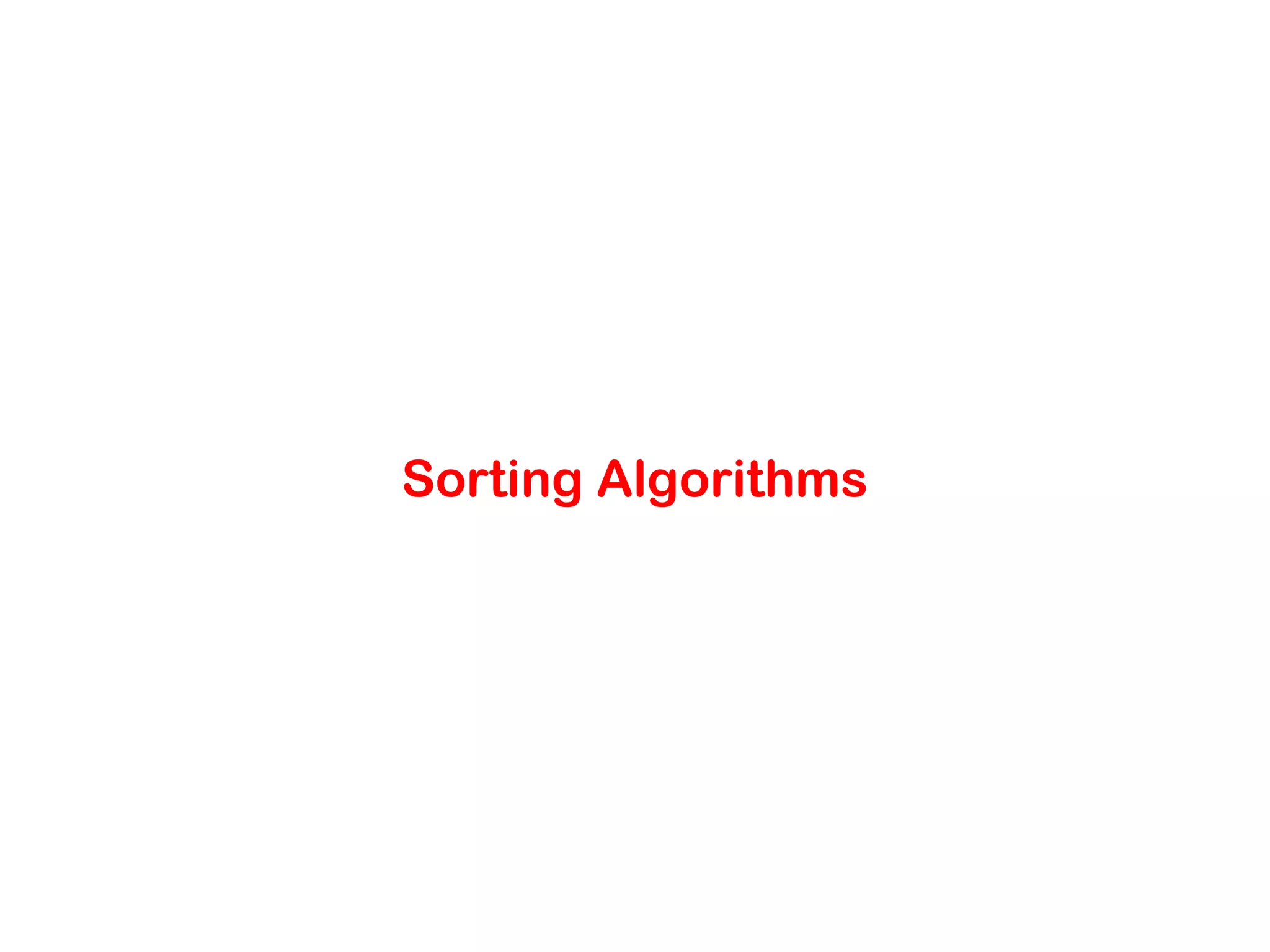 Sorting Algorithms 