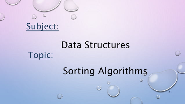 Sorting types and Algorithms | PPT