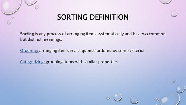 Sorting types and Algorithms | PPT