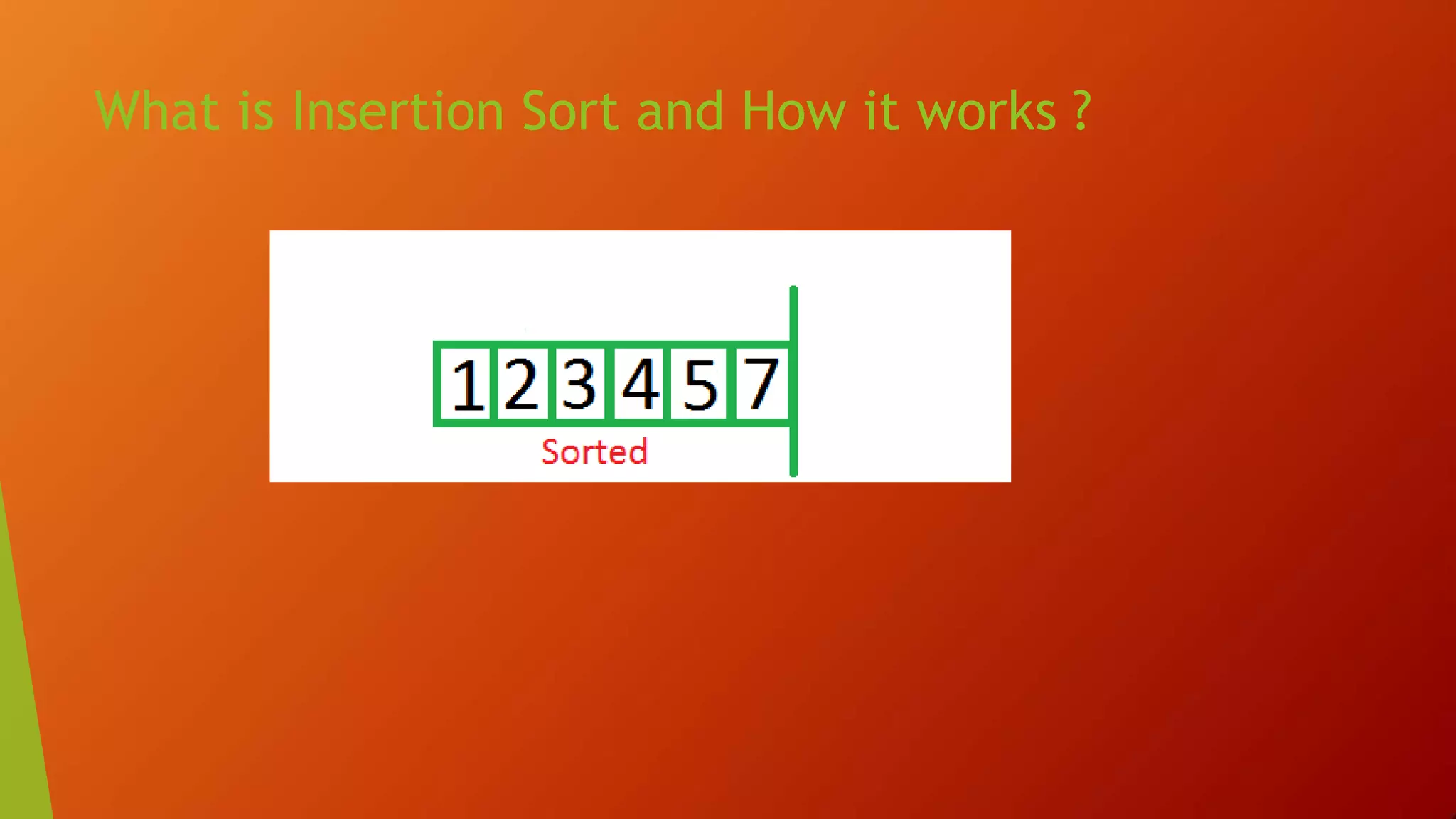 What is Insertion Sort and How it works ?
 