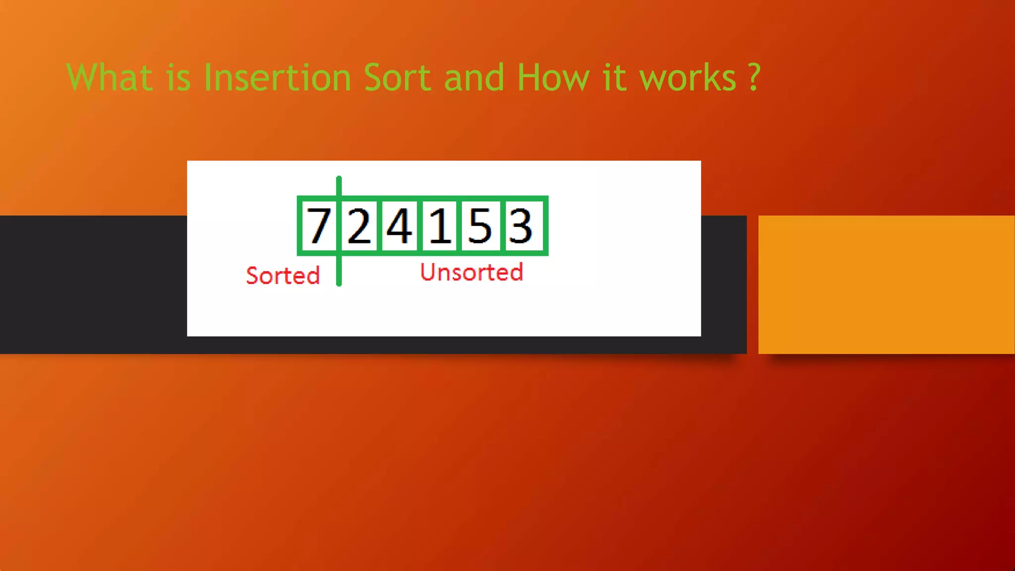 What is Insertion Sort and How it works ?
 