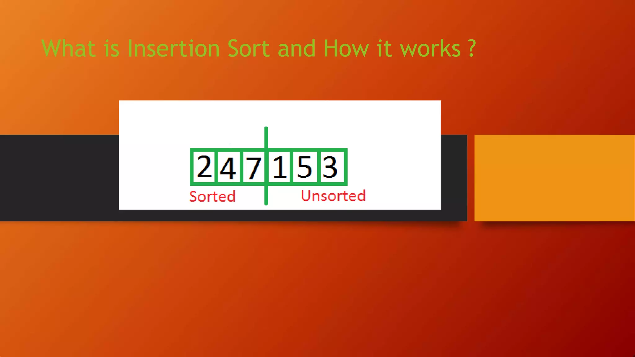 What is Insertion Sort and How it works ?
 