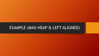 EXAMPLE (MAX-HEAP & LEFT ALIGNED)
 