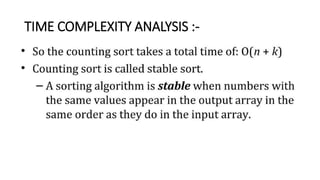 SORTING ALGORITHMS.DAA .Bucket, Count,Radix | PPT