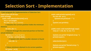 Void Sorting Algorithm Sorting Algorithms java.pptx DSA notes Easy | PPTX