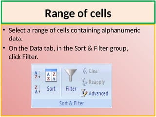 sorting and filtering Powerpoint presentation | PPTX