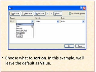 sorting and filtering Powerpoint presentation | PPTX