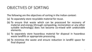 Sorting and material recovery | PPTX