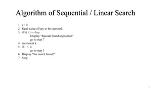 Sorting and Searching - Data Structure - Notes | PPT