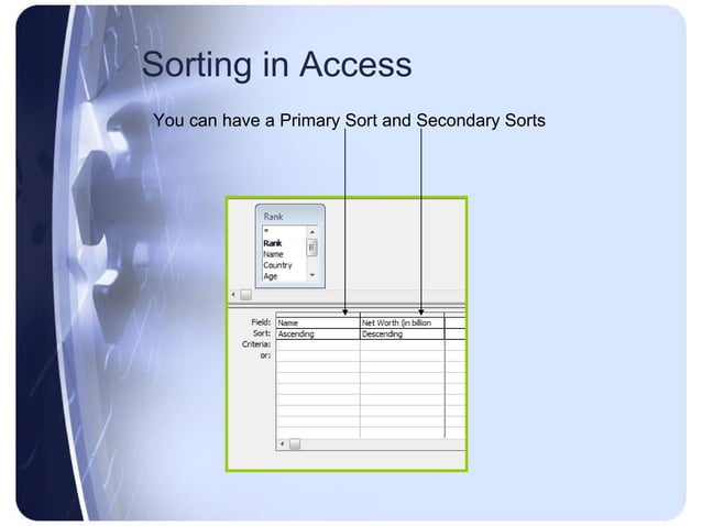 Sorting databases | PPT