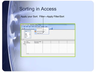 Sorting databases | PPT