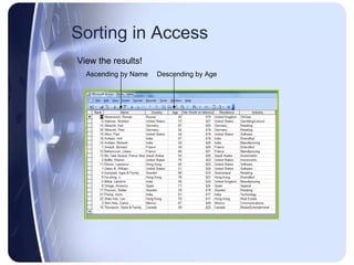 Sorting databases | PPT