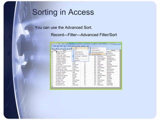Sorting databases | PPT