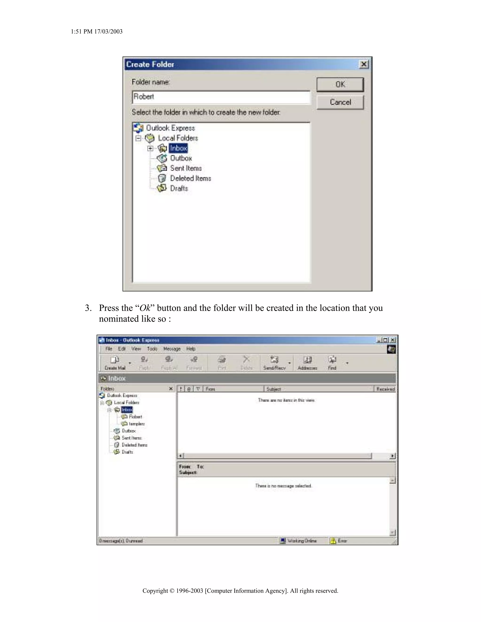 Sorting Email Into Folders with Outlook Express