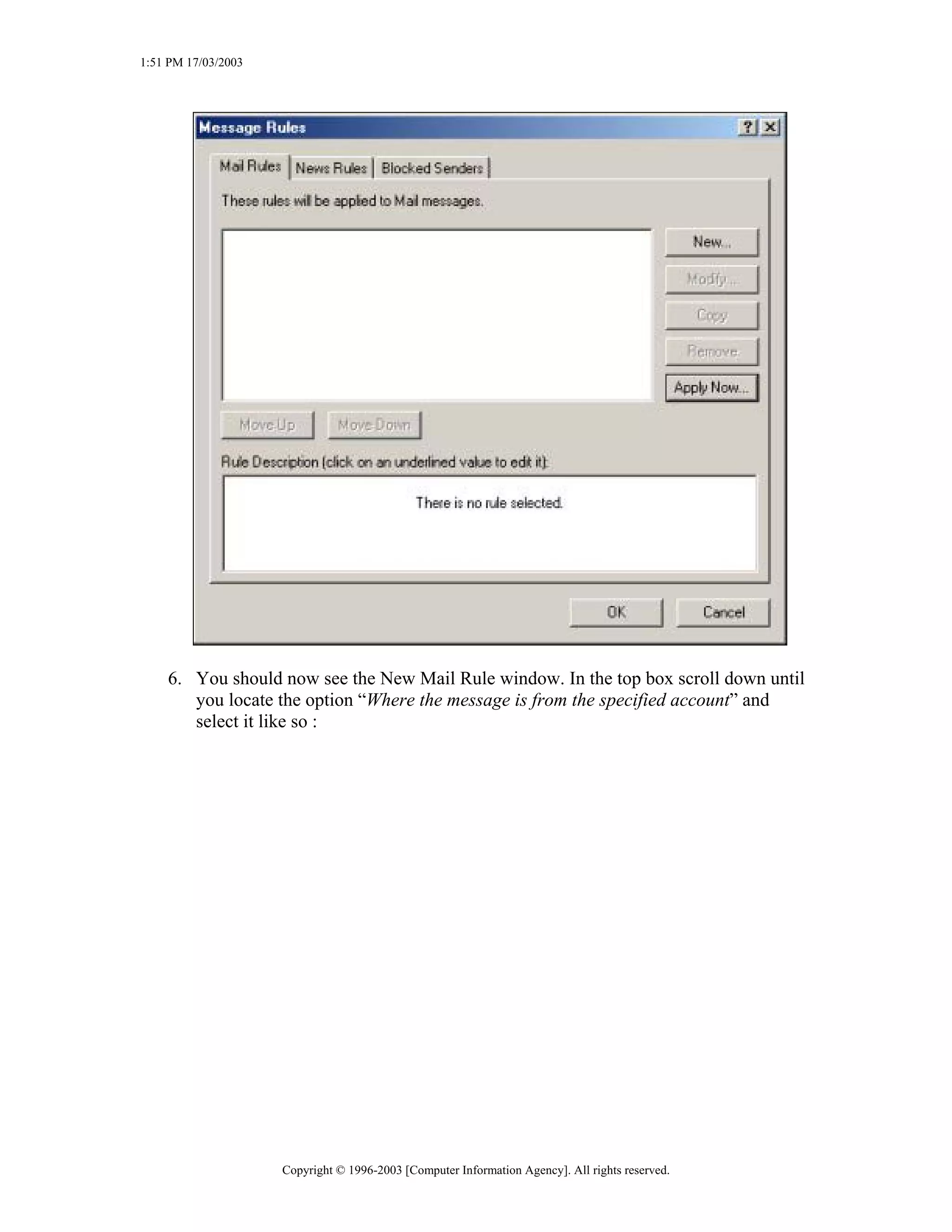 Sorting Email Into Folders with Outlook Express