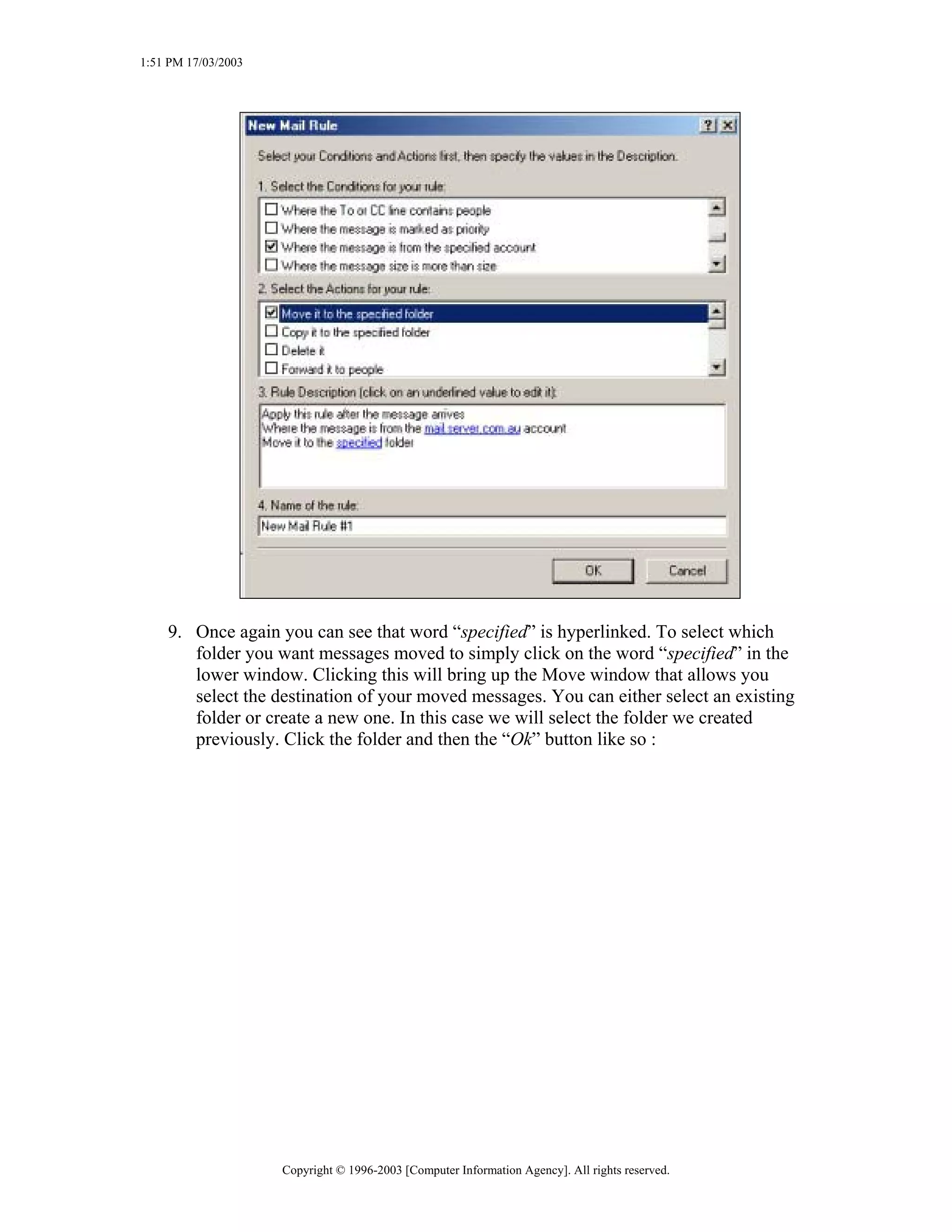 Sorting Email Into Folders with Outlook Express