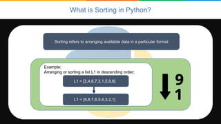 Sorting in python | PPTX
