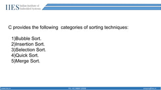 Sorting Techniques in C programming | PPT