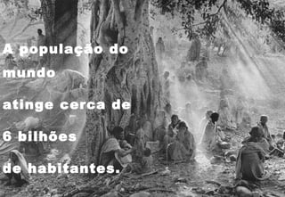 A população do mundo  atinge cerca de  6 bilhões de habitantes. 