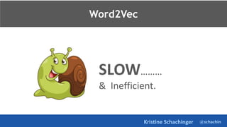 @schachin
Kristine Schachinger
SLOW………
& Inefficient.
Word2Vec
 
