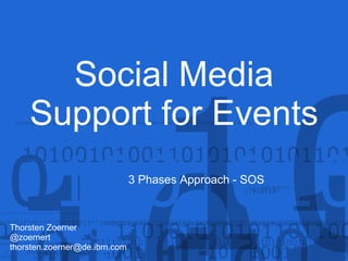 Social Media Support for Events  Thorsten Zoerner @zoernert [email_address] 3 Phases Approach - SOS 