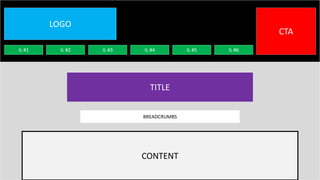 IL #1 IL #2
CTA
IL #3 IL #4
LOGO
IL #5 IL #6
TITLE
BREADCRUMBS
CONTENT
 