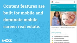 Content features are
built for mobile and
dominate mobile
screen real estate.
 