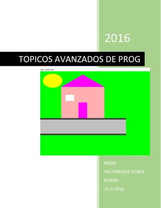 2016
ANEL VERONICA SOSA
MEJIA
ING ENRIQUE PONCE
RIVERA
31-3-2016
TOPICOS AVANZADOS DE PROG
 