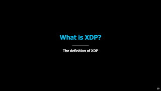 What is XDP?
The definition of XDP
99
 
