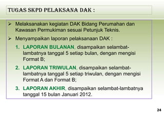 Sos dak 2012 perumahan dan kawasan permukiman | PPT