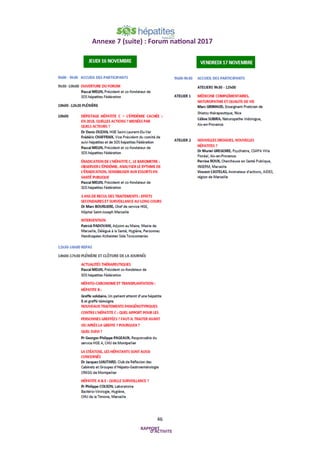 46
LUNDI 28 NOVEMBRE
Annexe 7 (suite) : Forum national 2017
 