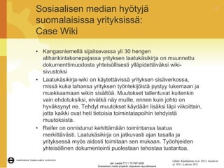 Sosiaalinen media projektin ohjauksen apuvälineenä | PPT