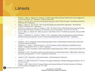 Sosiaalinen media projektin ohjauksen apuvälineenä | PPT