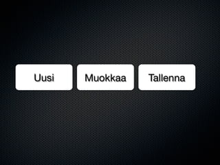 Uusi   Muokkaa   Tallenna
 