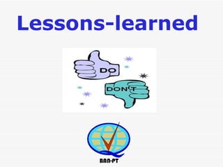 Lessons-learned BAN-PT 