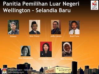 Panitia Pemilihan Luar Negeri
Wellington – Selandia Baru

Ridwan

Nino Triono

Dina Suryandani

PPLN Wellington - Selandia...