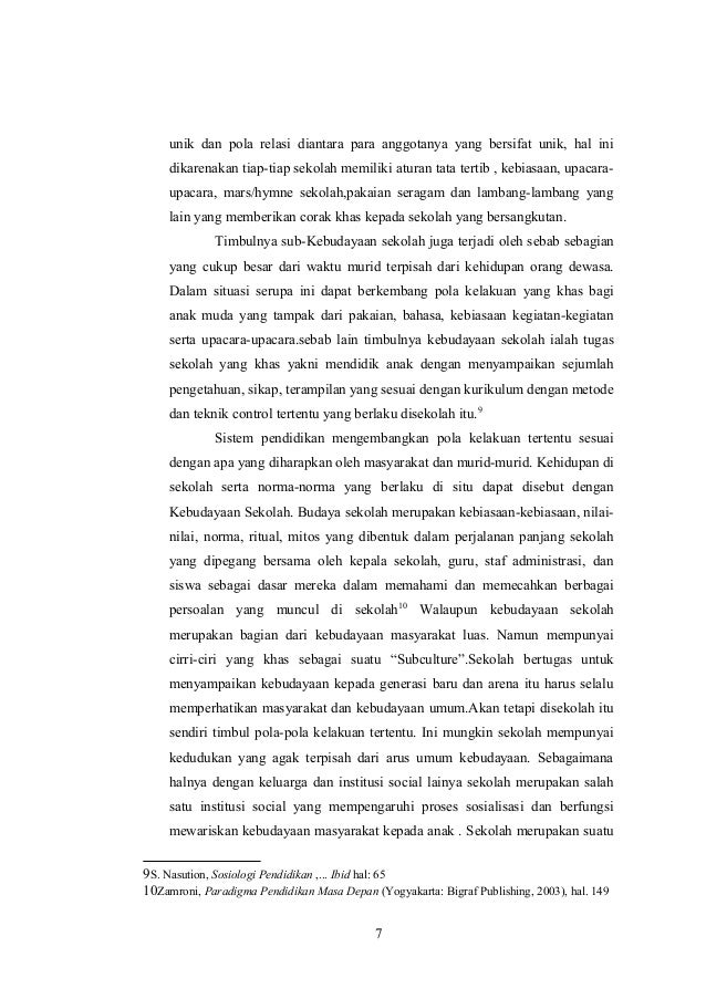 Makalah Sosiologi Pendidikan Tentang Masyarakat Dan Kebudayaan Sekolah Terkait Pendidikan