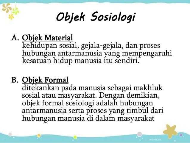 Yang Menjadi Objek Formal Sosiologi Adalah Belajar