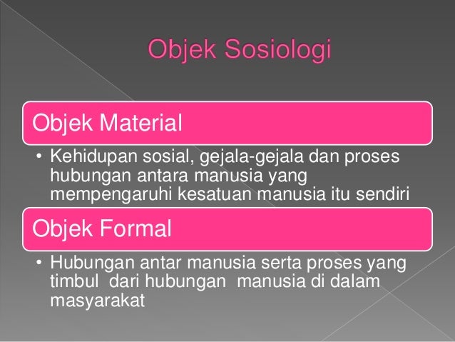 Sosiologi sebagai ilmu