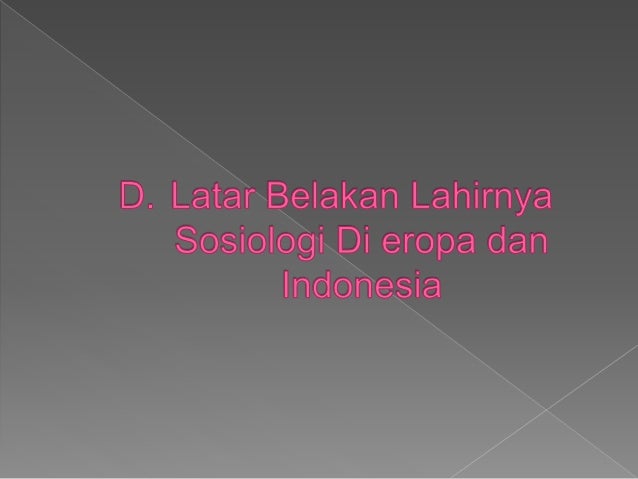 Sosiologi sebagai ilmu