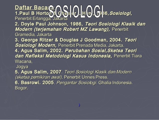 Sosiologi Horton Sosiologi Horton