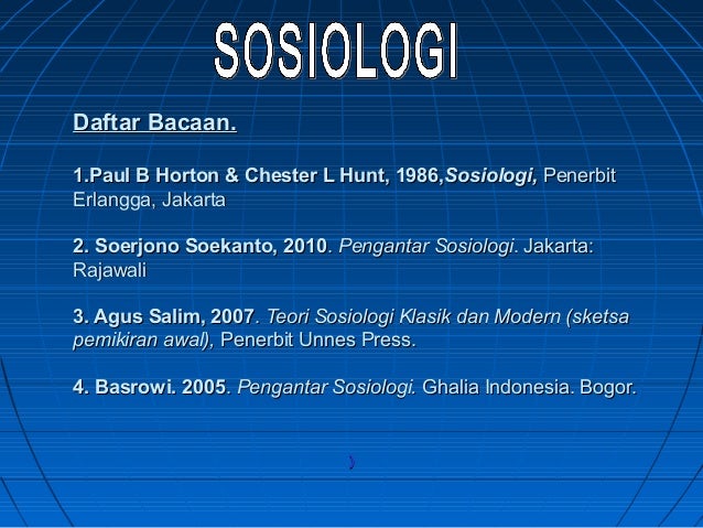 Sosiologi Paul Horton