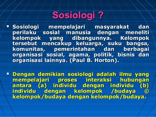 Teknik sosiologi menurut paul b horton