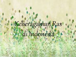 Keberagaman Ras
di Indonesia
 