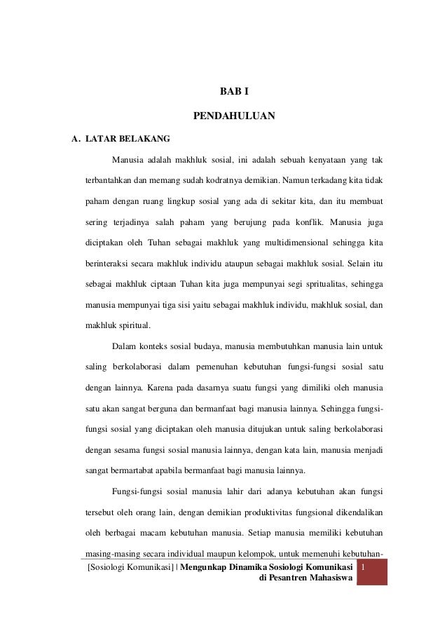 Dinamika Sosiologi Komunikasi Pesantren