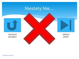 Niestety Nie…
WSB Dąbrowa Górnicza
Zacznij od
początku!
Zakończ
pokaz!
 